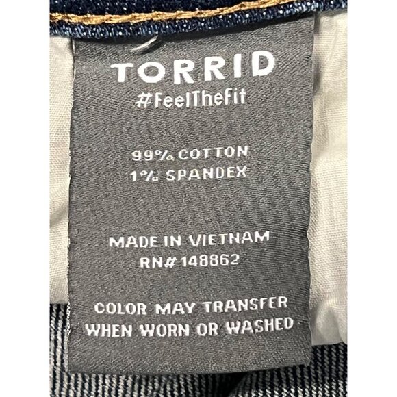 Torrid Jeans Plus 18 High Rise Slit Hem Distress Straight Fitted Stud Women New - Picture 10 of 11